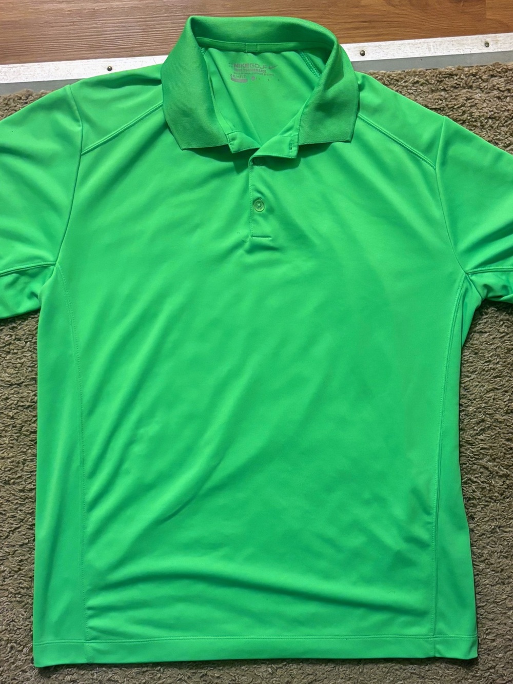Nike Dri-Fit Golf Polo Mens Lg Bright Green Performance Top Like New